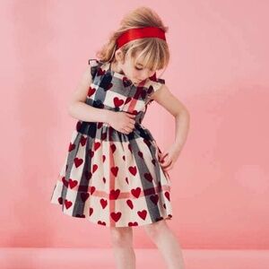 Burberry Plaid Heart Sleeveless Cotton Dress New With Tags size 6